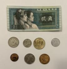 China 2 Jiao Banknote with 7 Coins – Collectible Currency Set