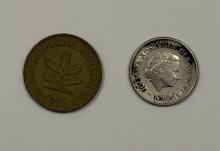 1974 Germany 5 Mark Coin & Juliana Koningin der Nederlanden Coin