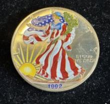 1992 $1 American Silver Eagle 1oz Colorized 1 Dollar Silver Coin