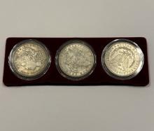 Set of Three 1921 Morgan Silver Dollar Coins