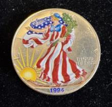 1994 $1 American Silver Eagle 1oz Colorized 1 Dollar Silver Coin