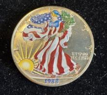1988 $1 American Silver Eagle 1oz Colorized 1 Dollar Silver Coin