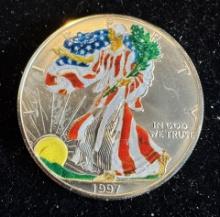 1997 $1 American Silver Eagle 1oz Colorized 1 Dollar Silver Coin