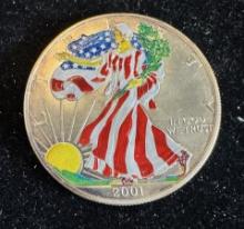 2001 $1 American Silver Eagle 1oz Colorized 1 Dollar Silver Coin