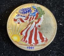 1995 $1 American Silver Eagle 1oz Colorized 1 Dollar Silver Coin