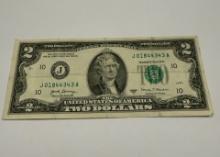 2007 A $2 Two Dollars Federal Reserve Note – Green Seal