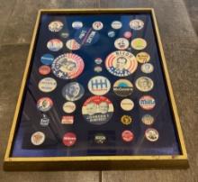 Vintage Framed U.S. Presidential Campaign Button Collection