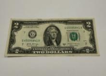 2007 A $2 Two Dollars Federal Reserve Note – Green Seal