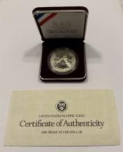 1988 United States Olympic Proof Silver Dollar Coin - Certificated