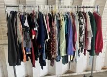 Lot of Mixed Women's and Men's Clothing – Mostly Name Brand, New & Pre-Owned (No Rack Included)
