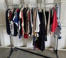 Lot of Mixed Women's and Men's Clothing – Mostly Name Brand, New & Pre-Owned (No Rack Included)