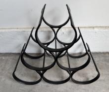 6 Bottle Black Wrought Iron Wine Rack