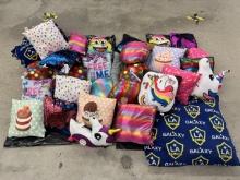 Mixed Lot of Colorful Decorative Cushions and Throw Pillows