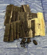 Lot of Black and White Wired Keyboards and Wired Mice