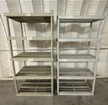 Set of Two 5-Tier Plastic Shelving Units