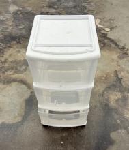 3-Tier Clear Plastic Drawer Storage Tower