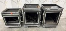 Set of 3 Used Flight Case Racks - Protective Equipment Cases