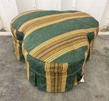 Vintage Large Tufted Round Footstool Ottoman