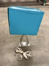 Steel Lamp with Blue Light Shade - Modern Table Lamp