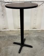 Round Dining Table – Wooden Top with Black Base