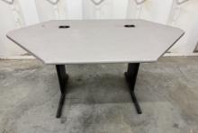 Standing Desk with Black Metal Base