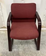 Padded Chair with Wooden Armrests for Home or Office