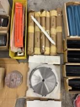 Lot of Steel Saw Blades, Single-Edge Blades, Circular Saw Blades, Mag-Flex Sandpapers & More