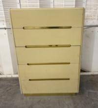 Vintage Postmodern Cream Tall Dresser