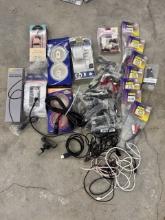 Lot of Mixed Electronics Accessories – USB and Audio Cables, Chargers, Headphones, Adapters & More