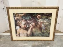 Whispering Angel Golden Ornate Framed Art Print by Carracci