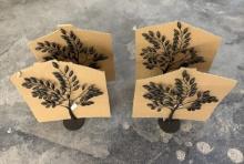 Set of 4 Decorative Tree Figurines for Home Décor