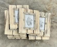 Lot of Wooden Frames with Seashell Decorations