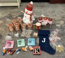Assorted Lot of Christmas Figures, Holiday Accessories, and Home Decor Items