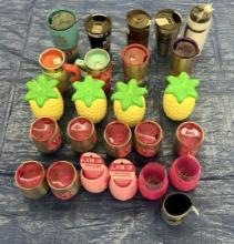 Mixed Lot of Thermoses, Wine Cup Covers, and Fruit-Themed Animated Thermoses
