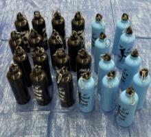 Lot of Aluminum Water Bottles with Carabiner Clip