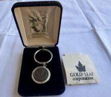 Statue of Liberty Centennial 1886-1986 Copper Key Ring Medallion - In Case
