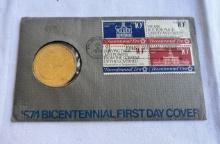 1974 John Adams Bicentennial 1st Day Cover Commemorative Medal & Stamps