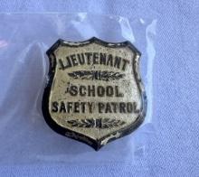 Vintage Lieutenant School Safety Patrol Pinback Badge Collectible