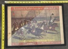 Vintage Framed Poster – Barnum & Bailey Greatest Show on Earth – Circus Advertising 20x14.5