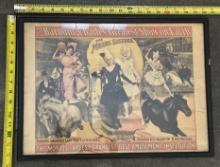 Vintage Framed Poster – Barnum & Bailey Greatest Show on Earth – Circus Advertising 20x14.5