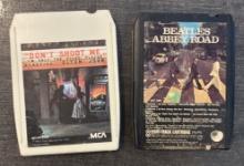 Set of 2 Eight Track Cartridges – The Beatles 'Abbey Road' & Elton John 'Don't Shoot Me