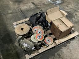 Pallet of Welding Wire and Grinders