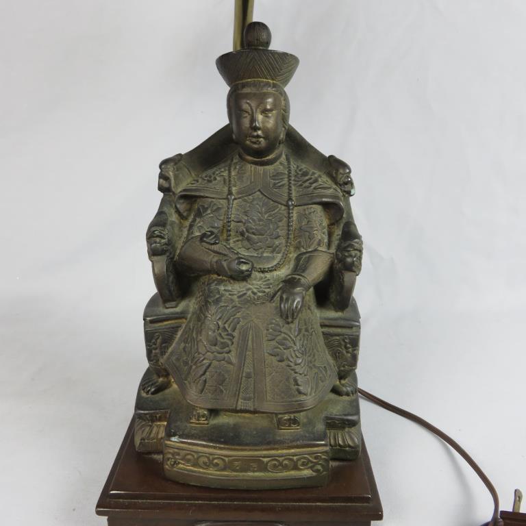 Bronze Asian Man Table Lamp - S