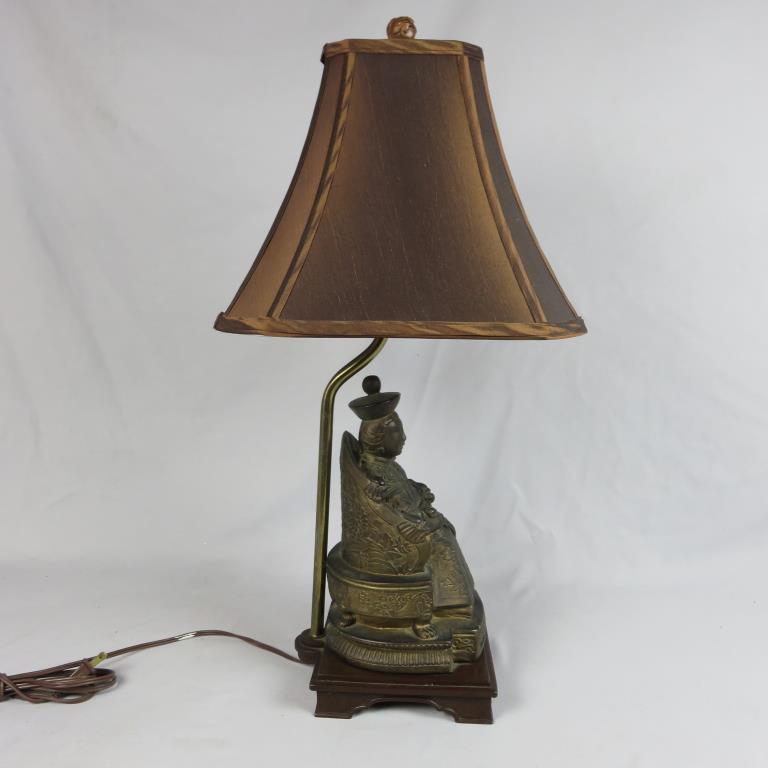 Bronze Asian Man Table Lamp - S