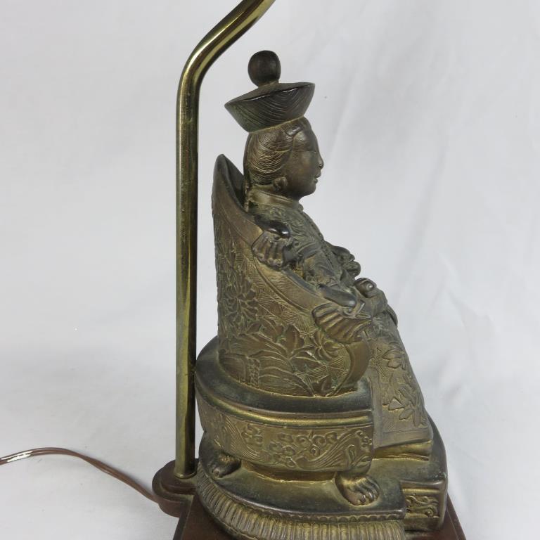 Bronze Asian Man Table Lamp - S