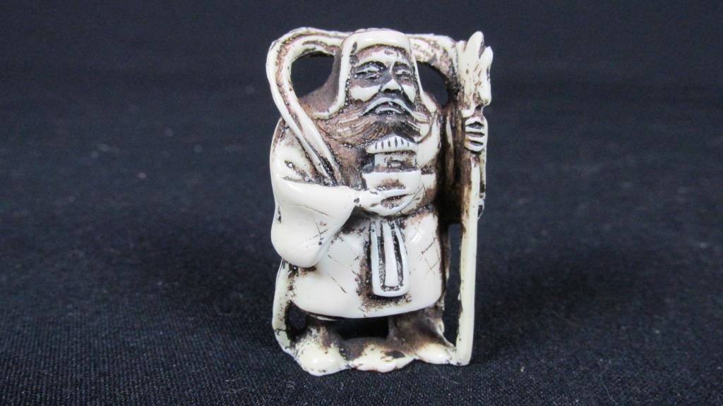 (5) Small Carved Wood Figurines - O