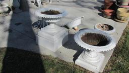 Cast Iron & Metal Planters On Pedestals - Y