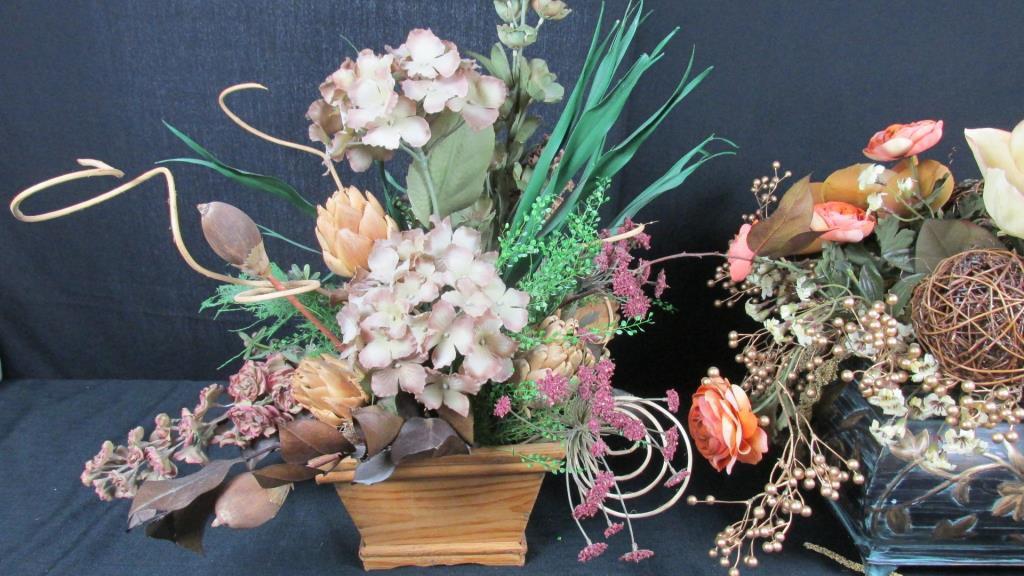 (2) High End Faux Floral Arrangements - DR
