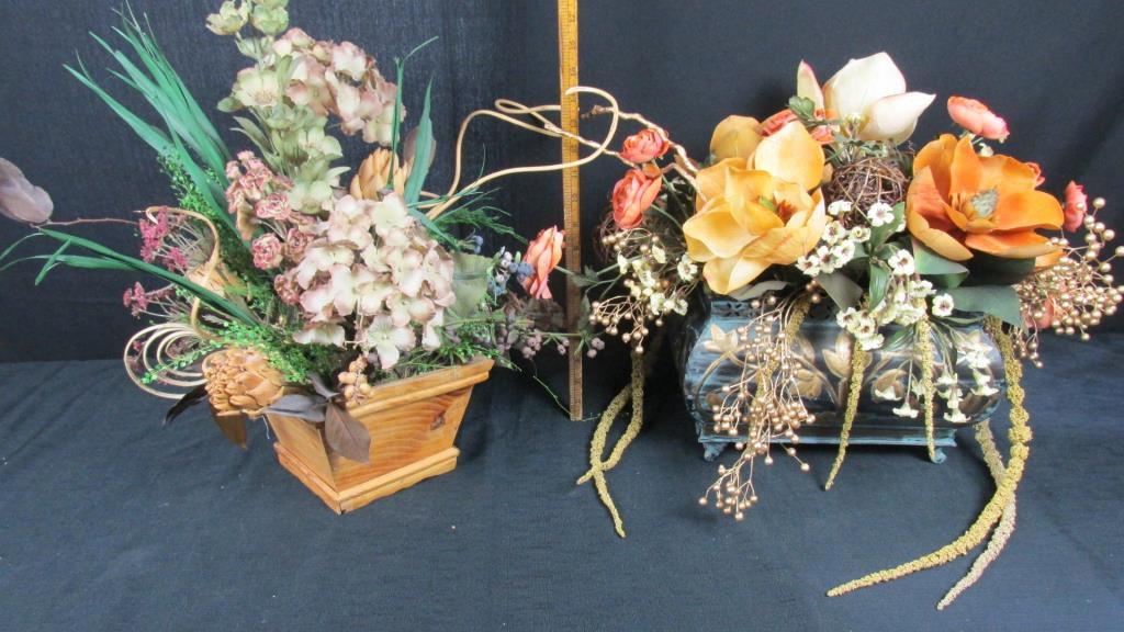 (2) High End Faux Floral Arrangements - DR
