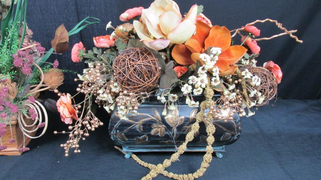 (2) High End Faux Floral Arrangements - DR